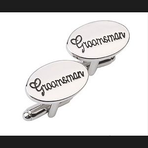 Oval Silver Men’s Weeding Cufflinks